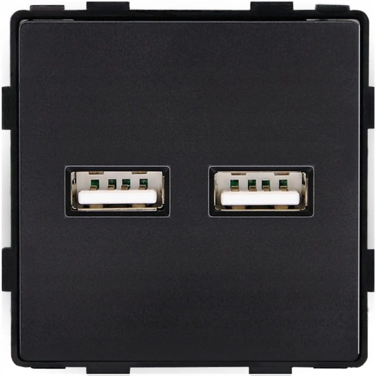 Moduł Podwójna Ładowarka USB Typ A+A 3.1A Czarna do Ramek MIUUN