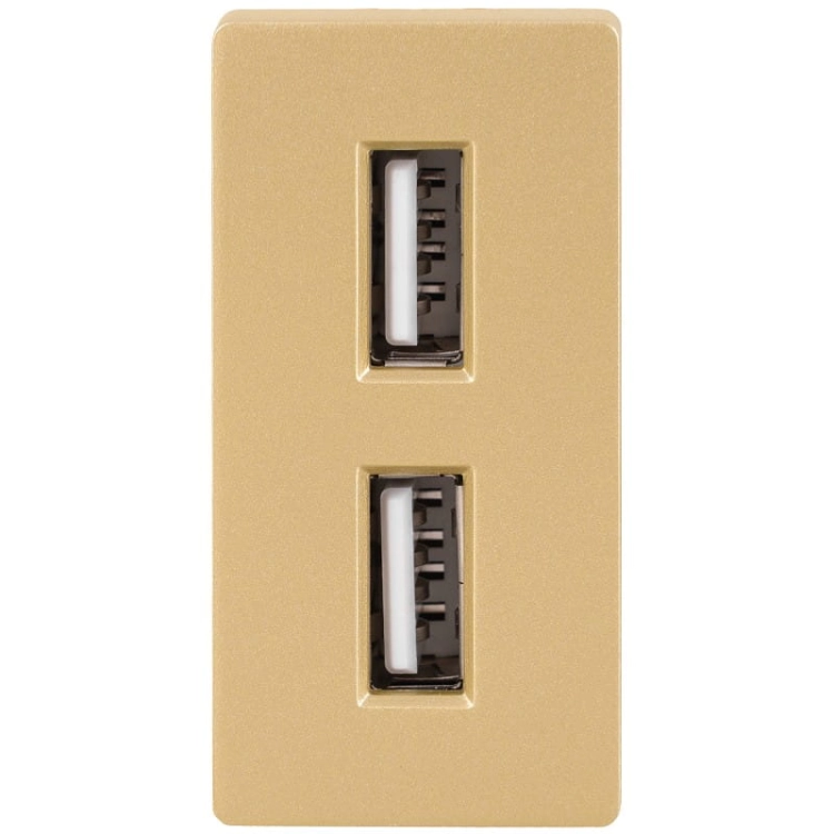 Moduł Podwójna Ładowarka USB Typ A+A 2.4A Złoty do Ramek