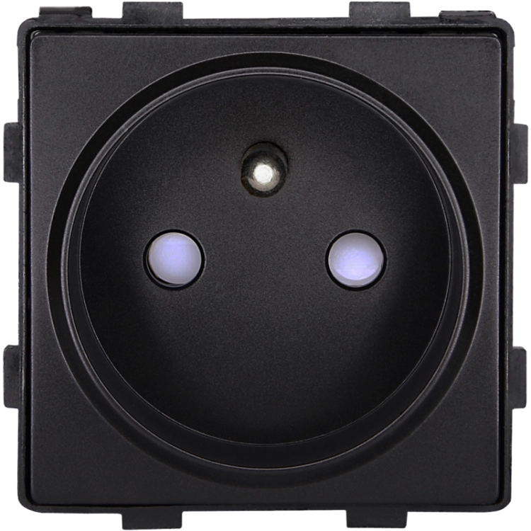 Moduł Gniazdko z Bolcem Pojedyncze Czarne do Ramek MIUUN