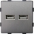 Moduł Podwójna Ładowarka USB Typ A+A 3.1A Szara do Ramek