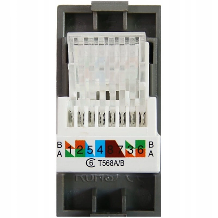 Moduł Gniazdo Komputerowe RJ45 kat 6 Szare do Ramek