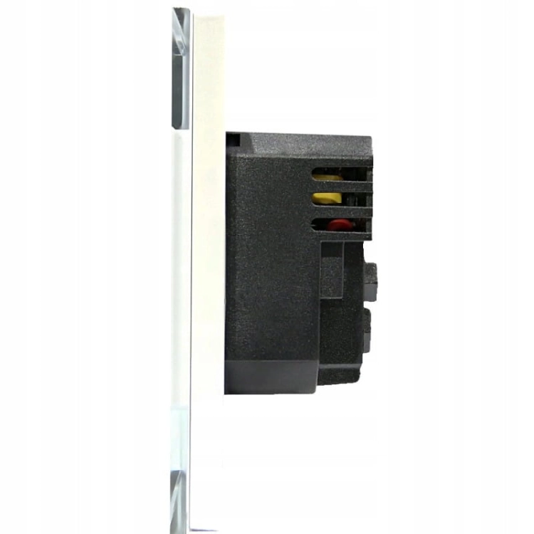 Gniazdo z Bolcem Szklane Białe + Podwójna Ładowarka USB 2.4A Typ A+C