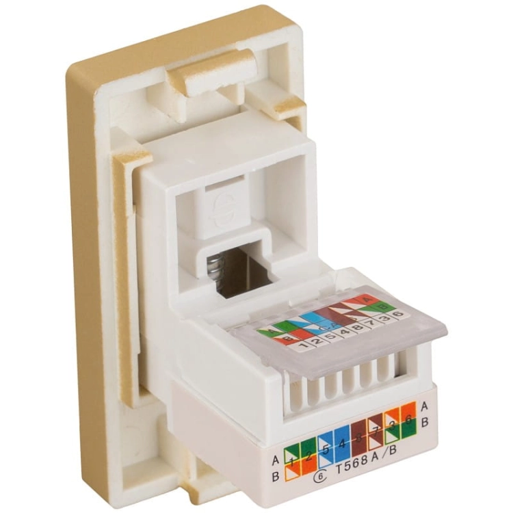 Moduł Gniazdo Komputerowe RJ 45 kat 6 Złote do Ramek