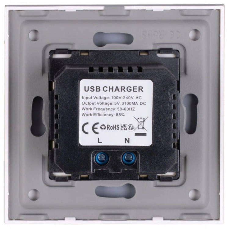 Podwójna Ładowarka USB 3.1A Typ A+A Szklana Złota