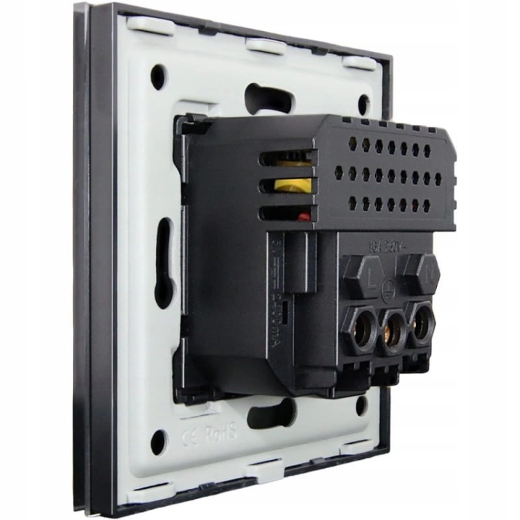 Gniazdo Szklane Kontakt + 2 x USB A+C 2.4A Czarne