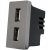 Moduł Podwójna Ładowarka USB Typ A+A 2.4A Szara do Ramek