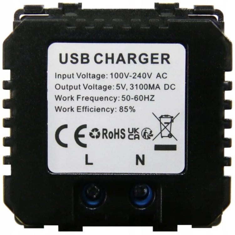 Gniazdo Szare + Podwójna Ładowarka USB 3.1A Typ A+A Zestaw z Ramką PCV