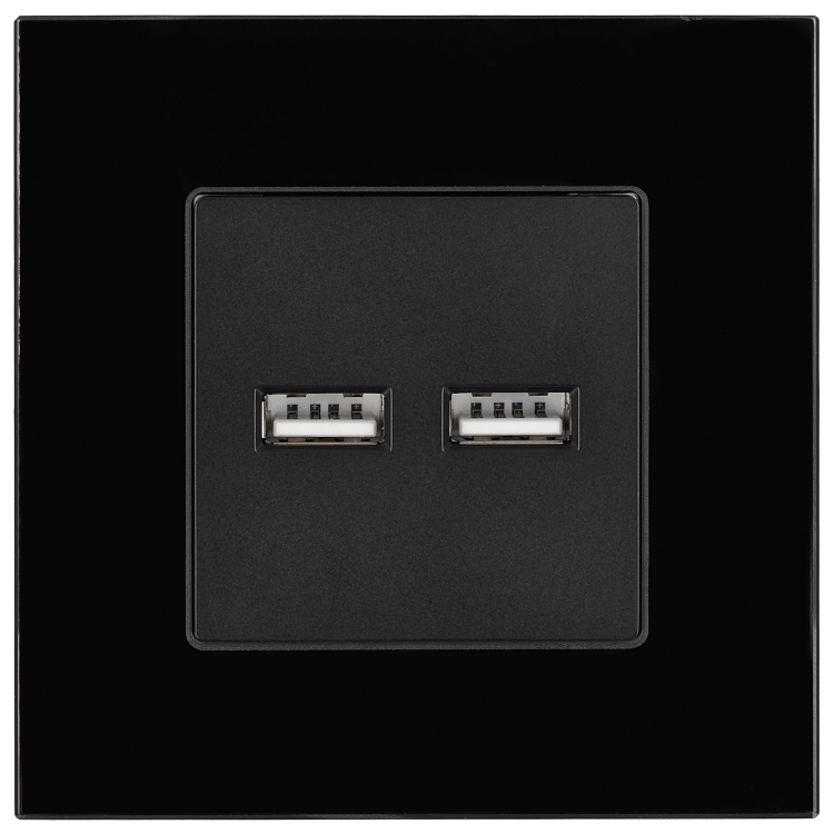 Podwójna Ładowarka USB Typ A+A 3.1A Czarna MIUUN