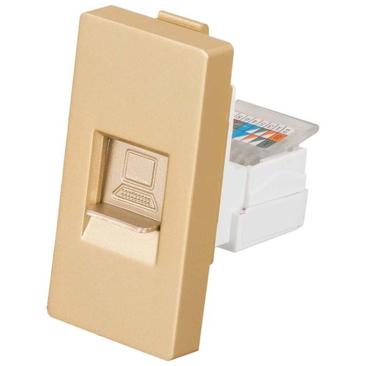 Moduł Gniazdo Komputerowe RJ 45 kat 6 Złote do Ramek