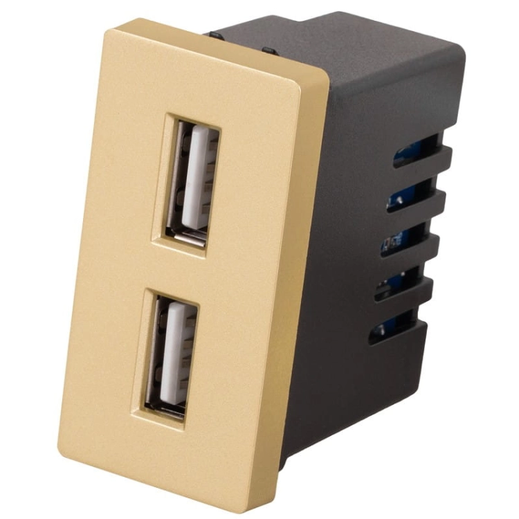 Moduł Podwójna Ładowarka USB Typ A+A 2.4A Złoty do Ramek
