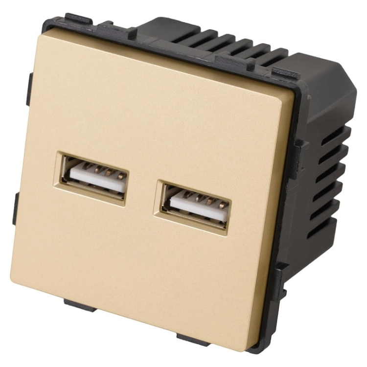 Moduł Podwójna Ładowarka USB Typ A+A 3.1A Złota do Ramek
