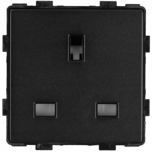 Moduł Gniazdo Brytyjskie UK IRL Elektryczne Czarne do Ramek